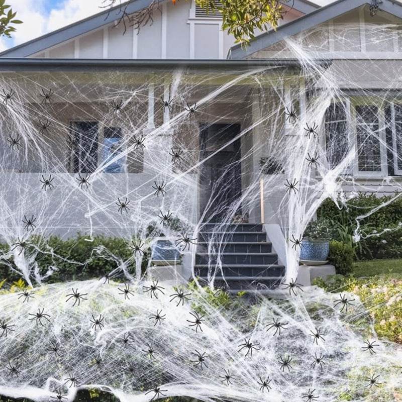 Halloween Decoration Cotton Spider Web Atmosphere Layout Props - www.Shopthatapp.com #