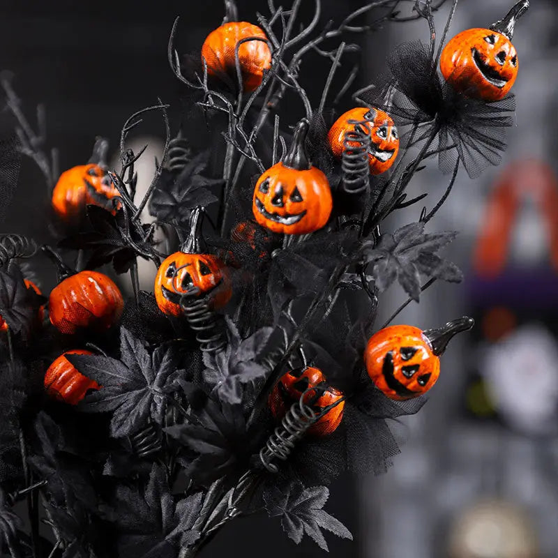 Halloween Decorations Black Horror Pumpkin Twig Cutting Bouquet - www.Shopthatapp.com