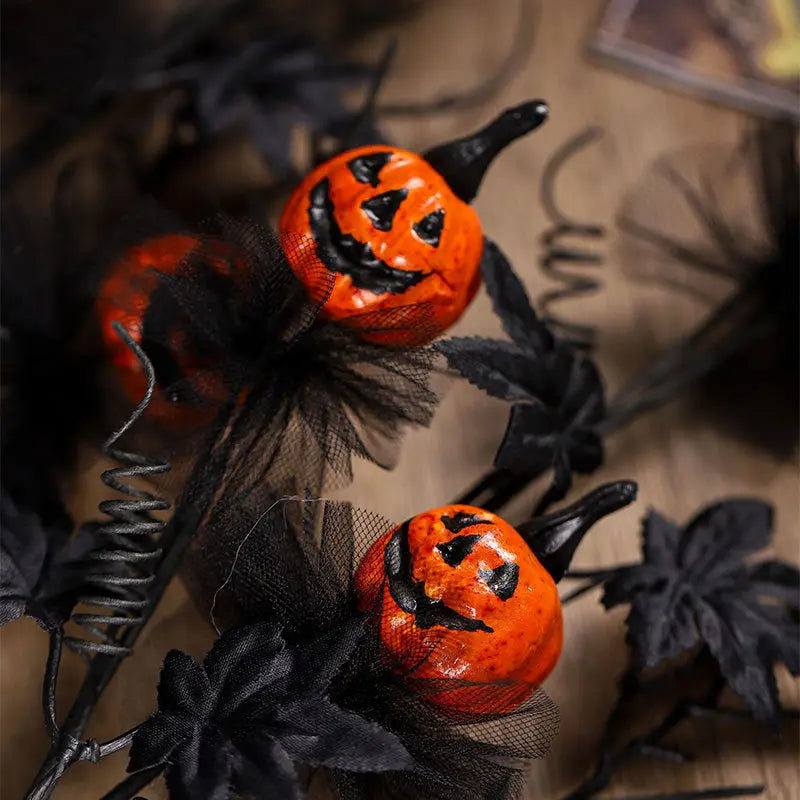 Halloween Decorations Black Horror Pumpkin Twig Cutting Bouquet - www.Shopthatapp.com #