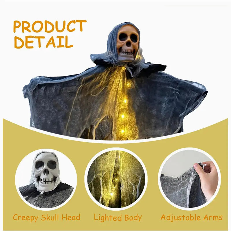 Halloween Decorations Horror Hanging Ghost Skull Skeleton Prop Perfect For Home Outdoor Yard Party Supplies Festival Decorations - www.Shopthatapp.com
