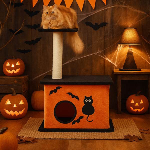 Halloween Inspired Cat Tree Tower Cat Tree For Indoor  With Spacious Cat Condo - www.Shopthatapp.com #
