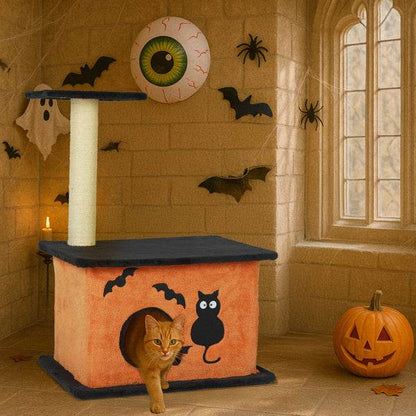 Halloween Inspired Cat Tree Tower Cat Tree For Indoor  With Spacious Cat Condo - www.Shopthatapp.com #