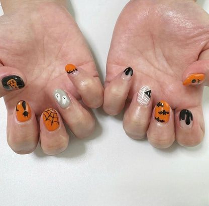 Halloween Limited Edition Pumpkin, Devil, and Spider Web Press-On Nails - www.Shopthatapp.com #