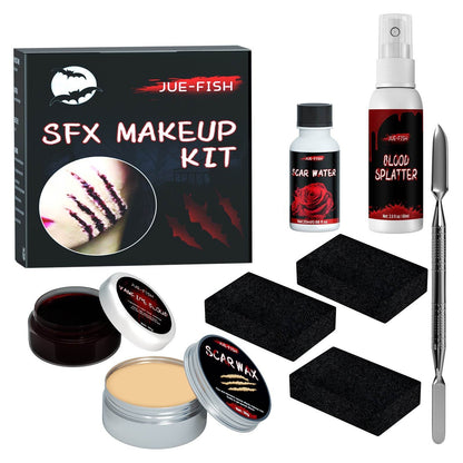 Halloween Makeup Kit, Simulates Plasma Skin Wax-Shaped Scar Water Wound Makeup Halloween Makeup Kit - www.Shopthatapp.com #
