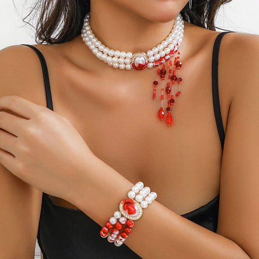 Halloween Pearl Collar Retro Gothic Style - www.Shopthatapp.com