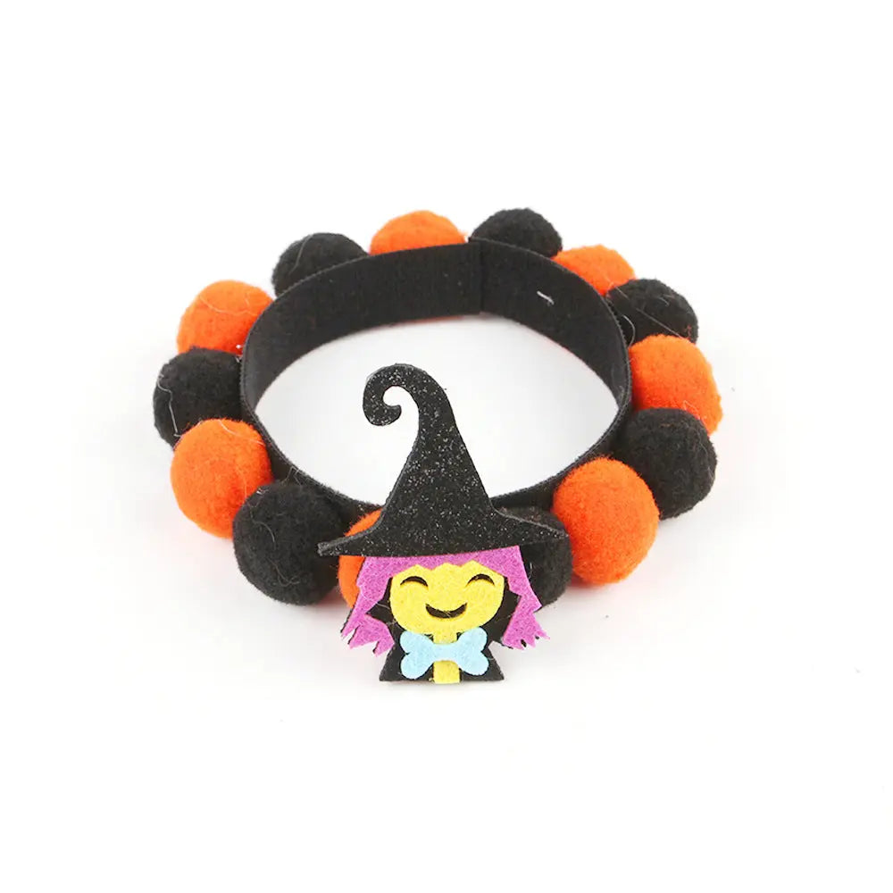 Halloween Pet Fur Ball Collar Pumpkin Accessories - www.Shopthatapp.com