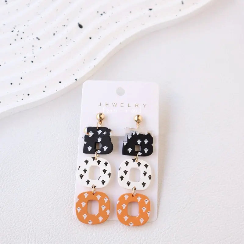 Halloween Polymer Clay Acrylic Paint Earrings - www.Shopthatapp.com