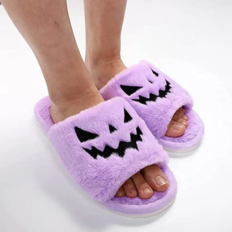 Halloween Shoes Winter Cute Warm Home Slippers Women - www.Shopthatapp.com