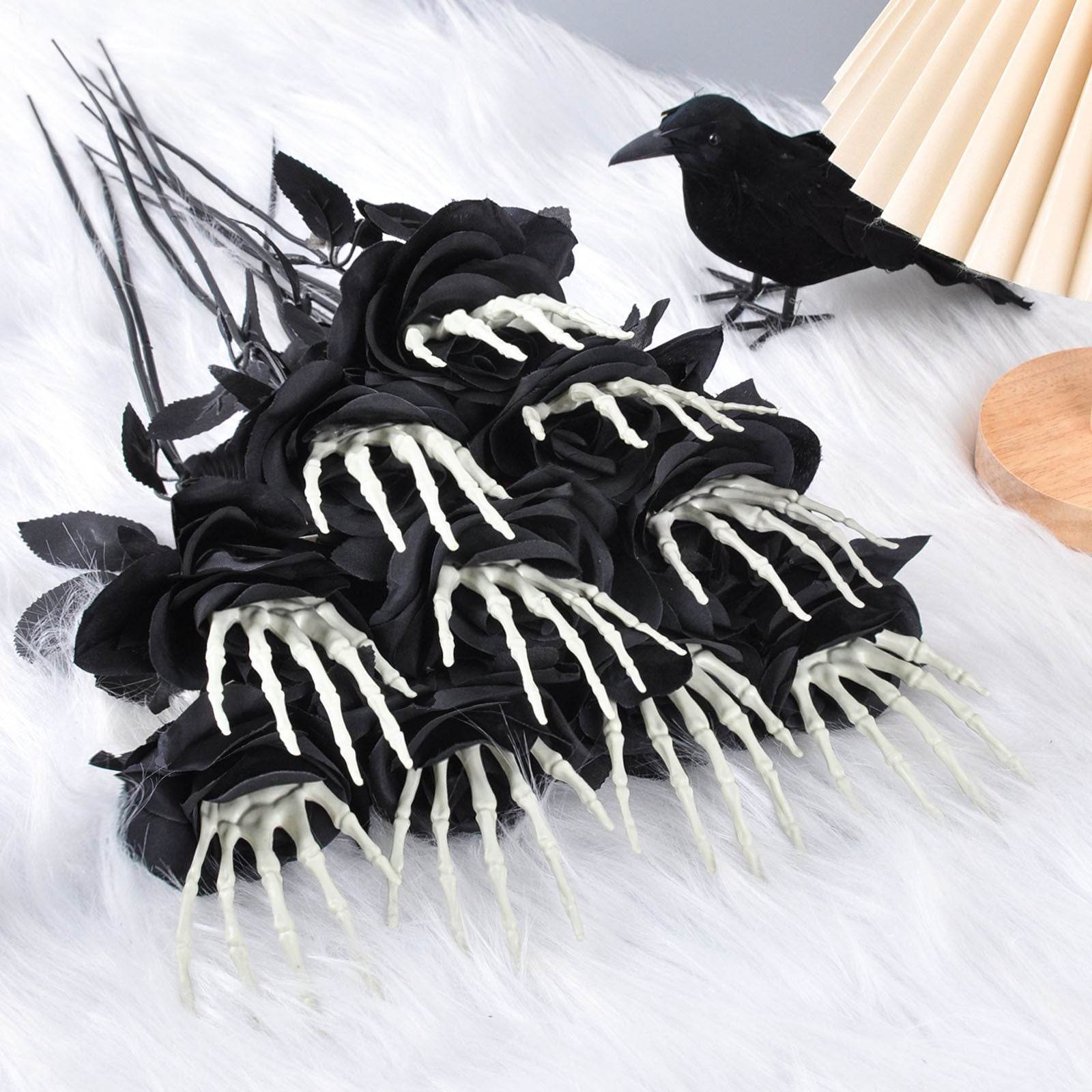 Halloween Skull Hand Rose Horror Decoration Ornaments - www.Shopthatapp.com #