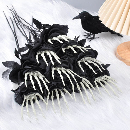 Halloween Skull Hand Rose Horror Decoration Ornaments - www.Shopthatapp.com #