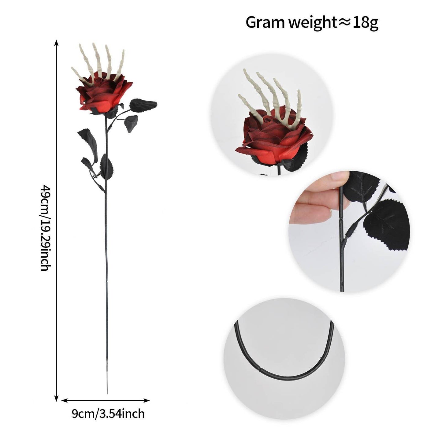 Halloween Skull Hand Rose Horror Decoration Ornaments - www.Shopthatapp.com #