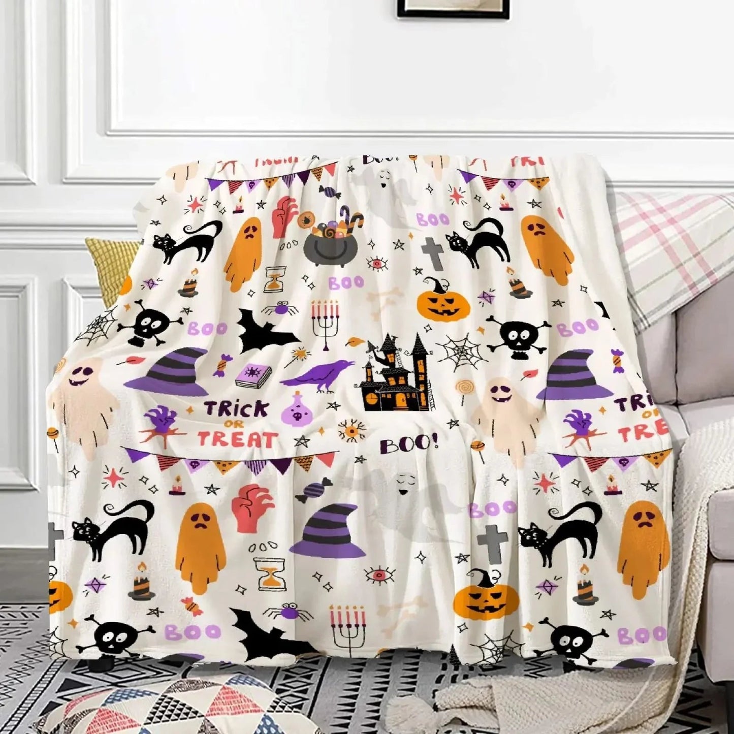 Halloween Witch Blanket Flannel Blanket - www.Shopthatapp.com #