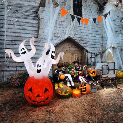 Halloween decorations - 5.9 FT Halloween Inflatable Pumpkin Ghost Outdoor Decorations - www.Shopthatapp.com #