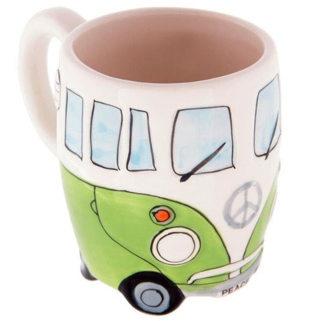 Hand Painted Retro Mug-Cutlery and dinnerware-www.Shopthatapp.com-Color:Green-KitchenJoint