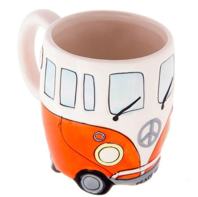 Hand Painted Retro Mug-Cutlery and dinnerware-www.Shopthatapp.com-Color:Orange-KitchenJoint