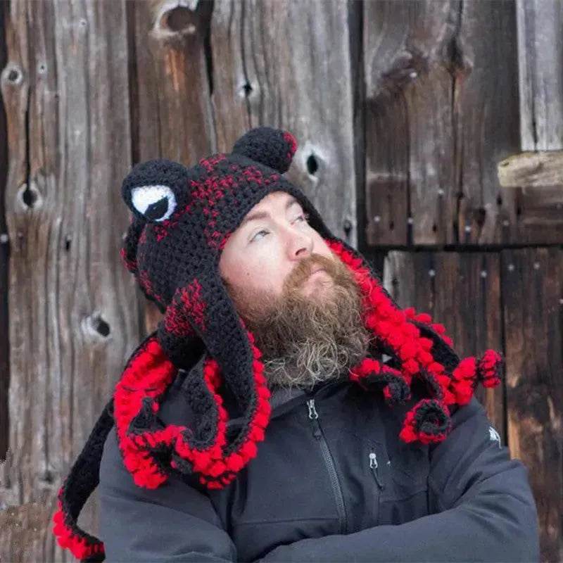 Handmade Knitted Crotchet Octopus Headgear for Men and Women - www.Shopthatapp.com #