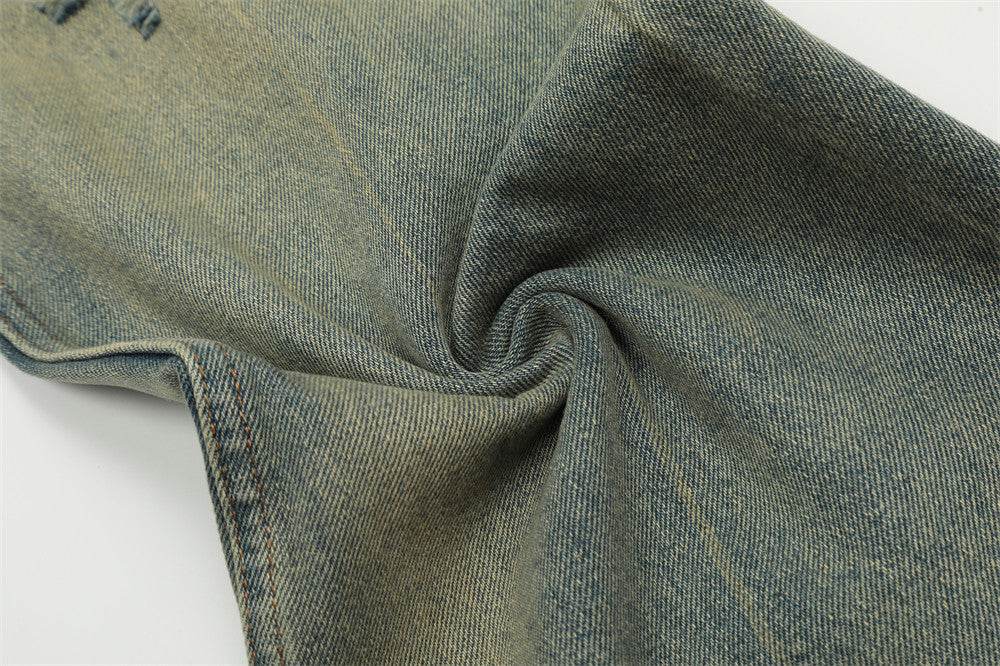 Heavy Industry Washing Hole Denim Trousers Men Jeans - www.Shopthatapp.com #