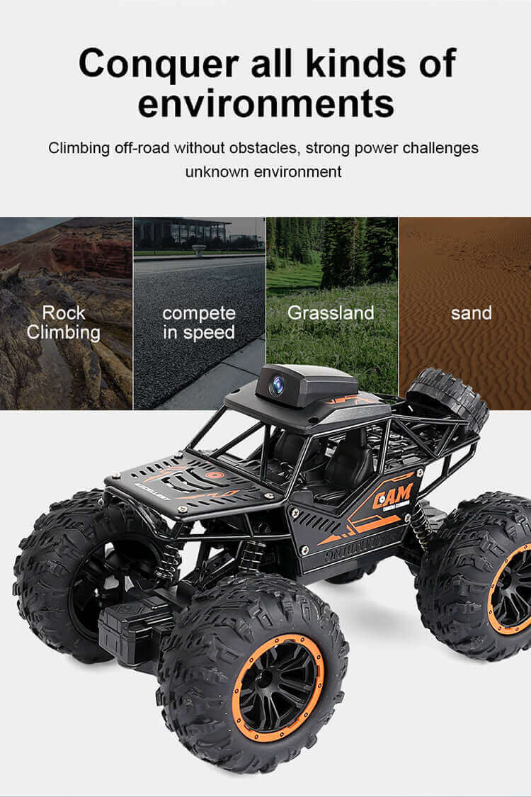 1:18 RC Car with 720P HD Camera - WiFi FPV Climbing SUV Toy | KidsToyLover - www.Shopthatapp.com