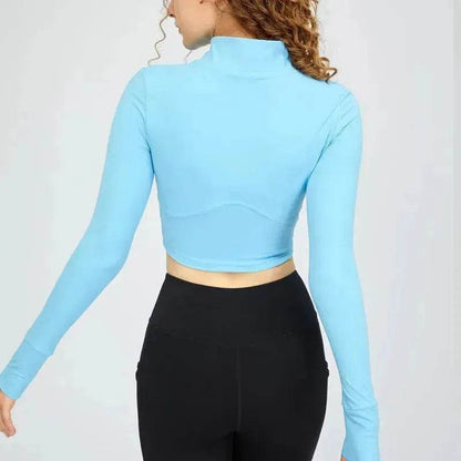 High Neck Zipper Sports Gym Suit - www.Shopthatapp.com #