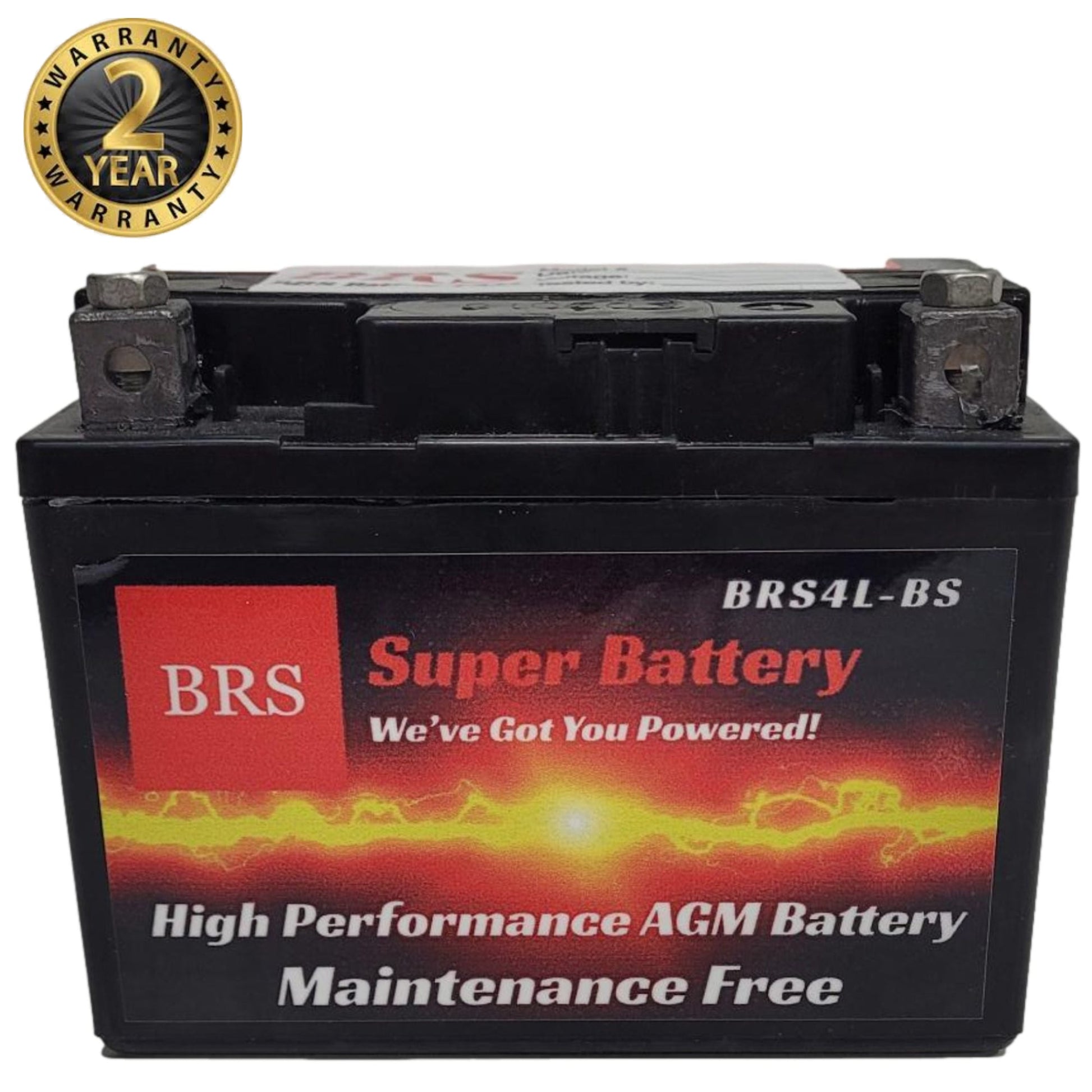 High Performance BRS4L-BS 12v Sealed AGM PowerSport 2 Year Warranty - www.Shopthatapp.com #