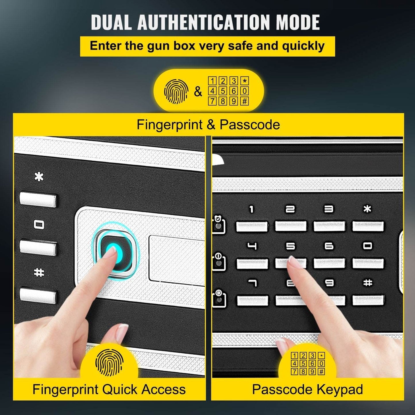 High Security Safe Box, 2.1 CU.FT Fingerprint Safe Box 2 Keys & Digital Keypad, Q235 Steel Safe Box - www.Shopthatapp.com #