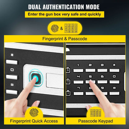 High Security Safe Box, 2.1 CU.FT Fingerprint Safe Box 2 Keys & Digital Keypad, Q235 Steel Safe Box - www.Shopthatapp.com #