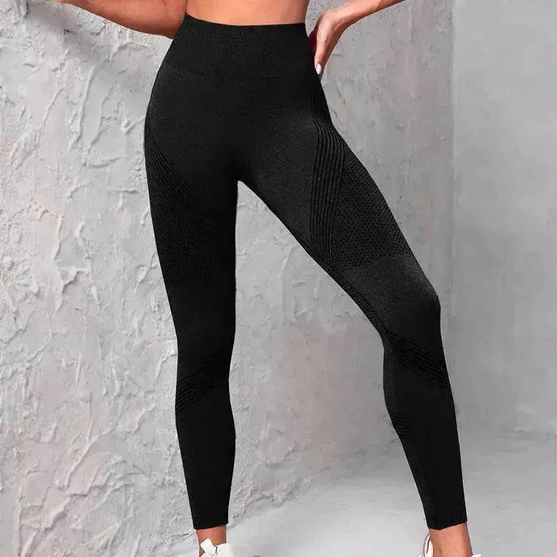 High Waist Seamless Yoga Pants Women's Solid Color Dot Striped Print Butt Lifting Leggings Fitness Running Sport Gym Legging Outfits - www.Shopthatapp.com #