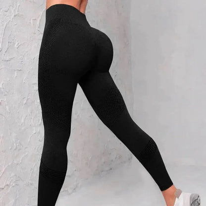 High Waist Seamless Yoga Pants Women's Solid Color Dot Striped Print Butt Lifting Leggings Fitness Running Sport Gym Legging Outfits - www.Shopthatapp.com #