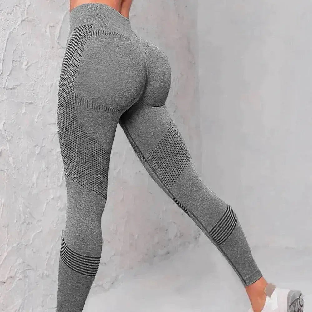 High Waist Seamless Yoga Pants Women's Solid Color Dot Striped Print Butt Lifting Leggings Fitness Running Sport Gym Legging Outfits - www.Shopthatapp.com #
