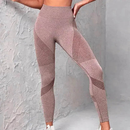 High Waist Seamless Yoga Pants Women's Solid Color Dot Striped Print Butt Lifting Leggings Fitness Running Sport Gym Legging Outfits - www.Shopthatapp.com #