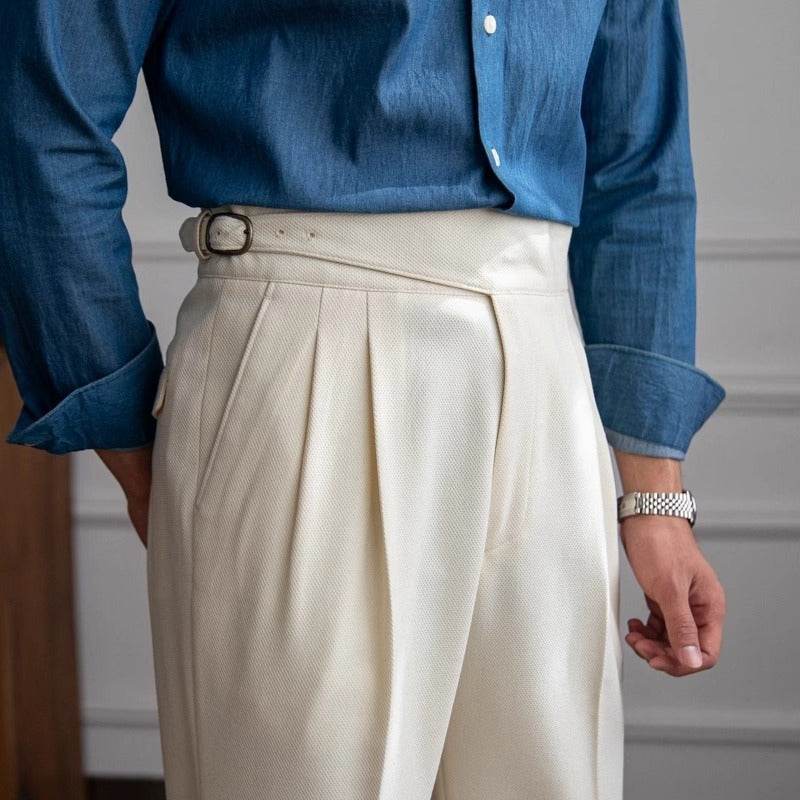 High Waist Straight leg British Business Office Work trouser for men - www.Shopthatapp.com #