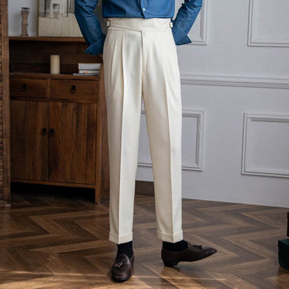 High Waist Straight leg British Business Office Work trouser for men - www.Shopthatapp.com #