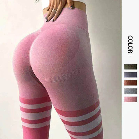 High Waist Stripe Fitness Leggings for Gym & Yoga - www.Shopthatapp.com #