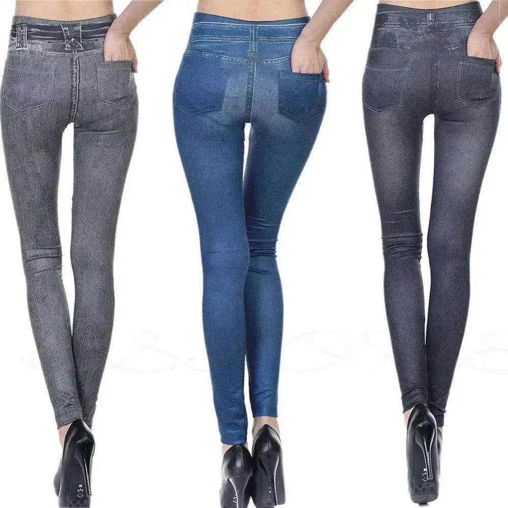 High Waisted Jeggings - Denim Leggings - www.Shopthatapp.com