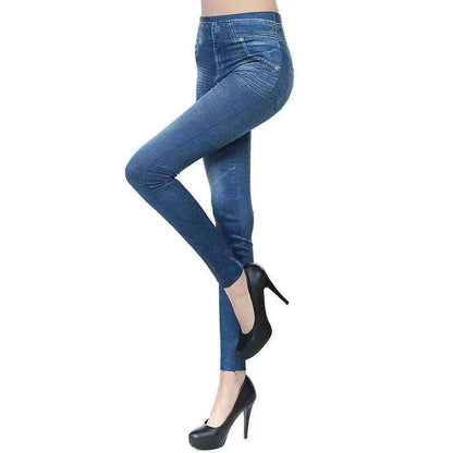 High Waisted Jeggings - Denim Leggings - www.Shopthatapp.com