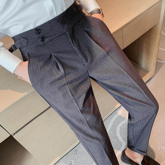 High-waisted Trousers Business Work Chinos trouser for men - www.Shopthatapp.com #