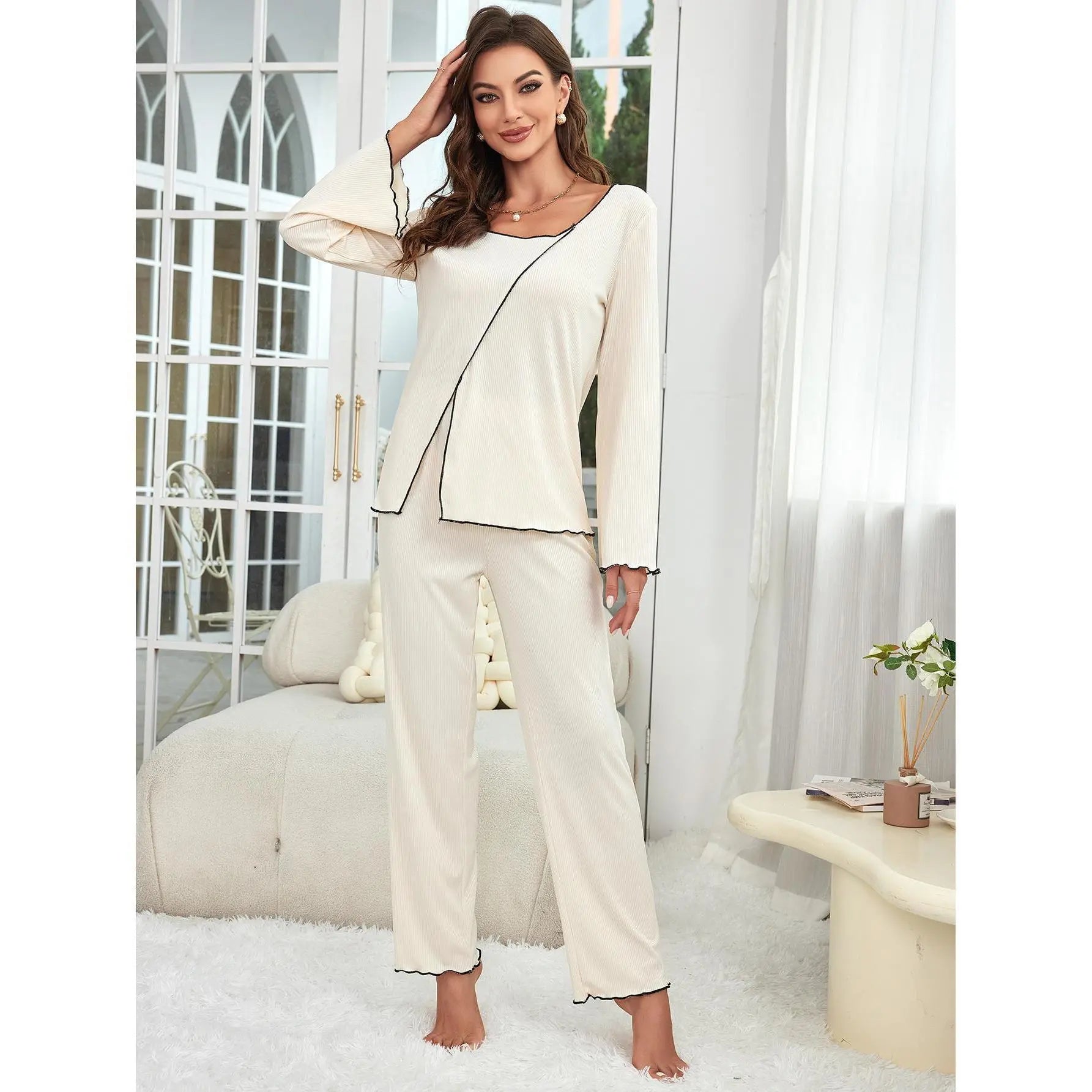 Homewear Suit Long-sleeved Pajamas For Women - www.Shopthatapp.com