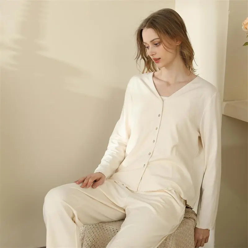 Homewear With Braces Cardigan French Style Three-piece Pajamas For Women - www.Shopthatapp.com
