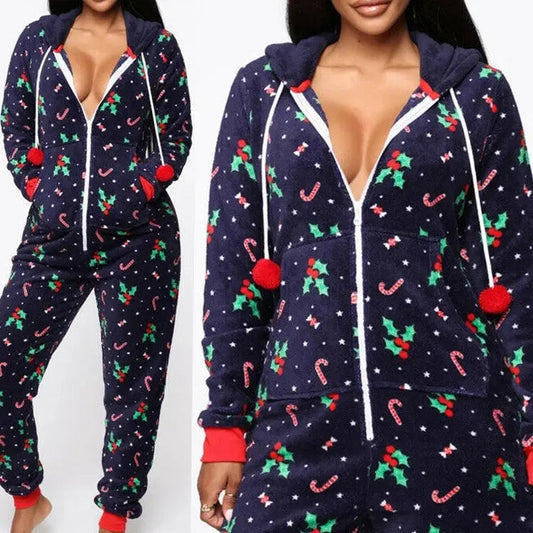 Hooded Nightwear for women Christmas Pajamas set - www.Shopthatapp.com
