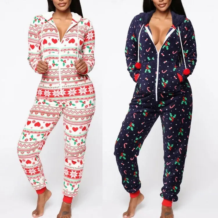 Hooded Nightwear for women Christmas Pajamas set - www.Shopthatapp.com