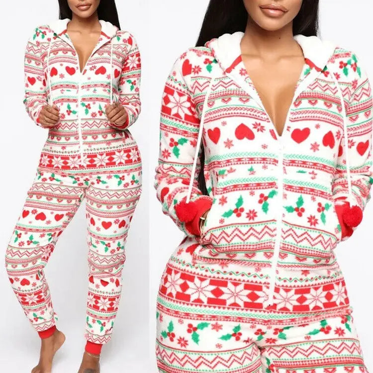 Hooded Nightwear for women Christmas Pajamas set - www.Shopthatapp.com