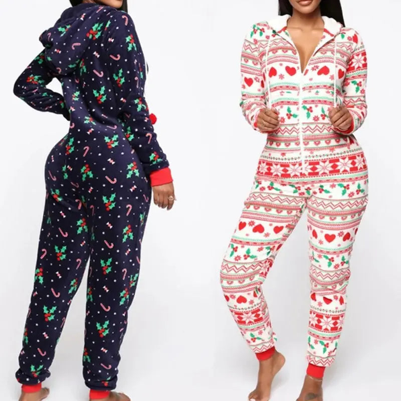 Hooded Nightwear for women Christmas Pajamas set - www.Shopthatapp.com