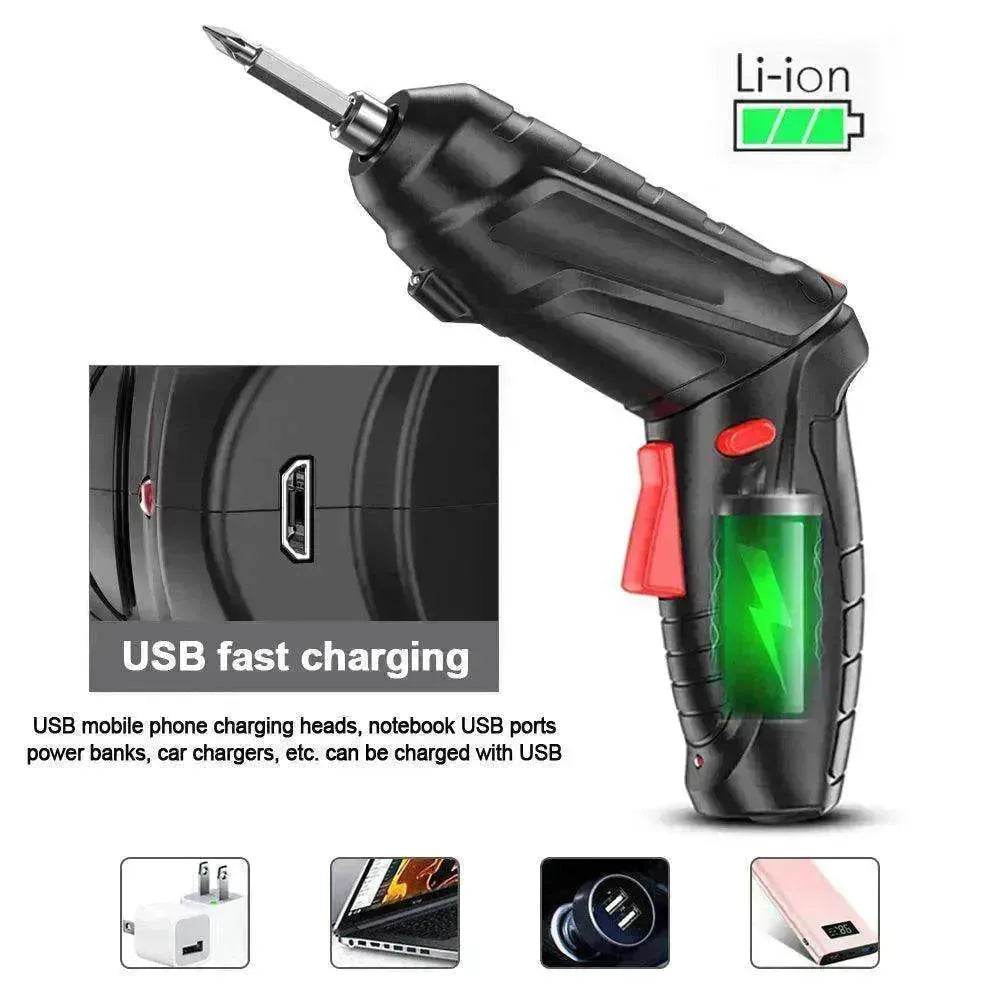 Household Small Electric Rechargeable Furniture Screwdriver Drill - www.Shopthatapp.com