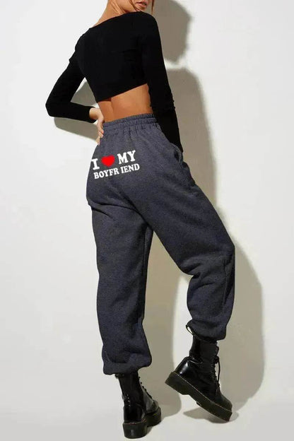 I Love MY BOYFRIEND Printed Trousers Casual Sweatpants Men And Women Sports Pants - www.Shopthatapp.com #