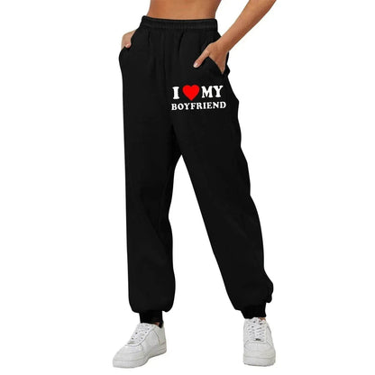 I Love MY BOYFRIEND Printed Trousers Casual Sweatpants Men And Women Sports Pants - www.Shopthatapp.com #
