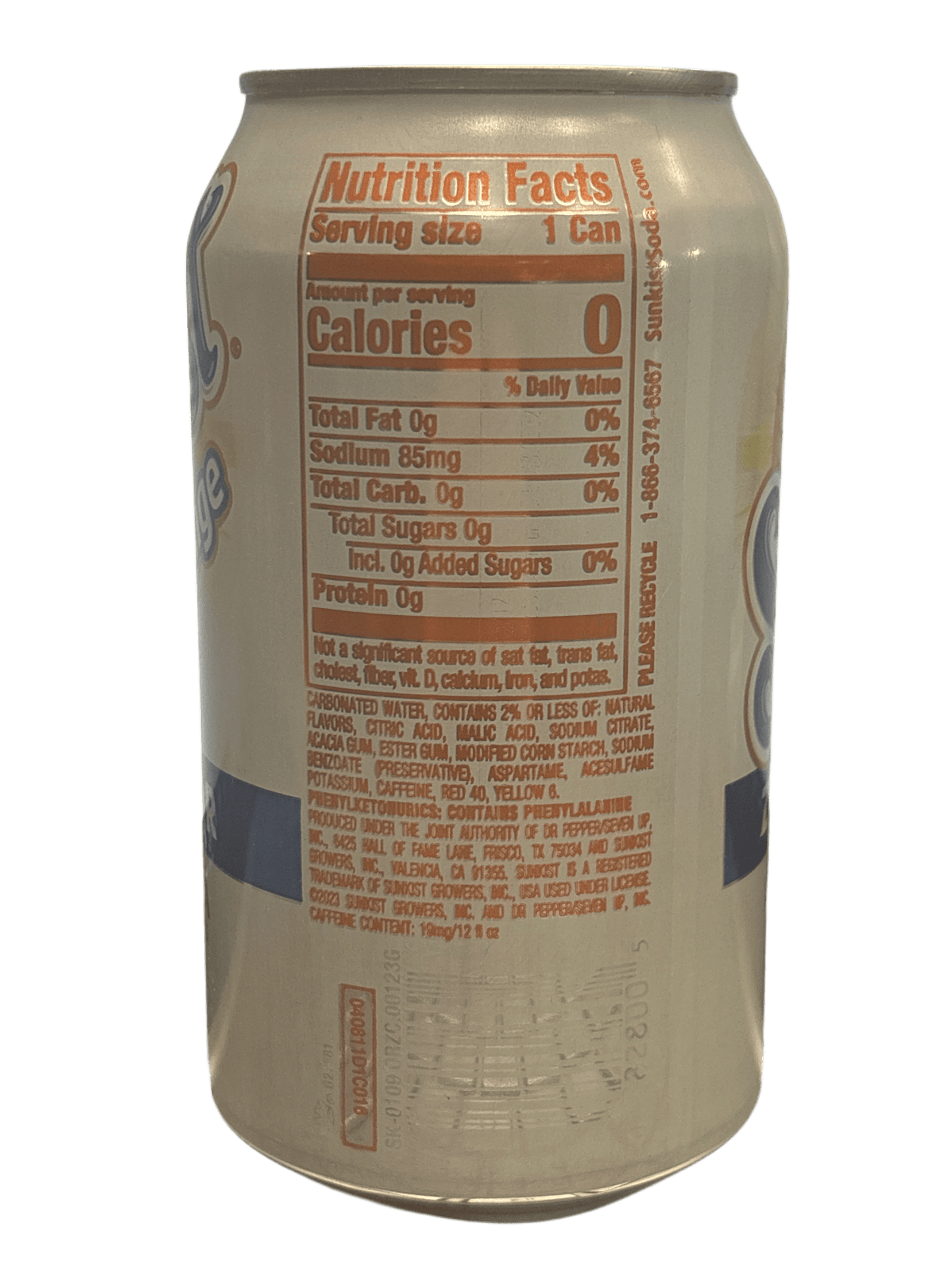 Sunkist Orange Zero Sugar Soda 355ML - U.S Edition - www.Shopthatapp.com