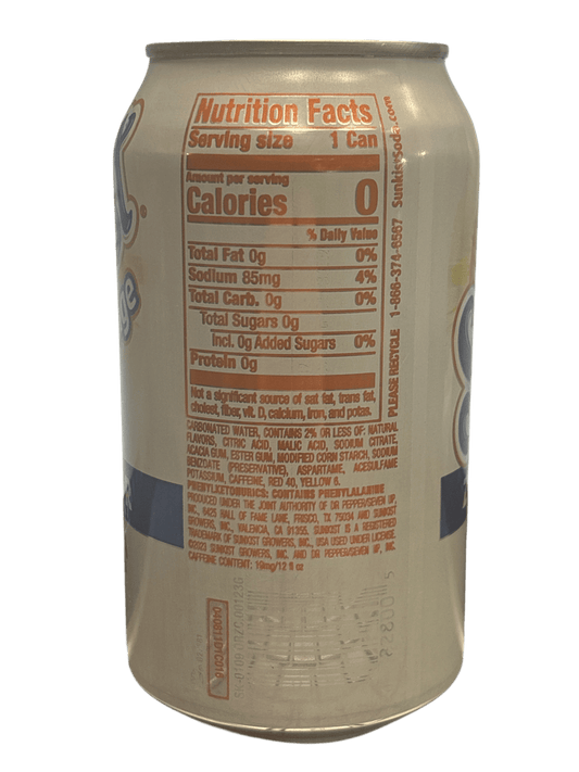 Sunkist Orange Zero Sugar Soda 355ML - U.S Edition - www.Shopthatapp.com