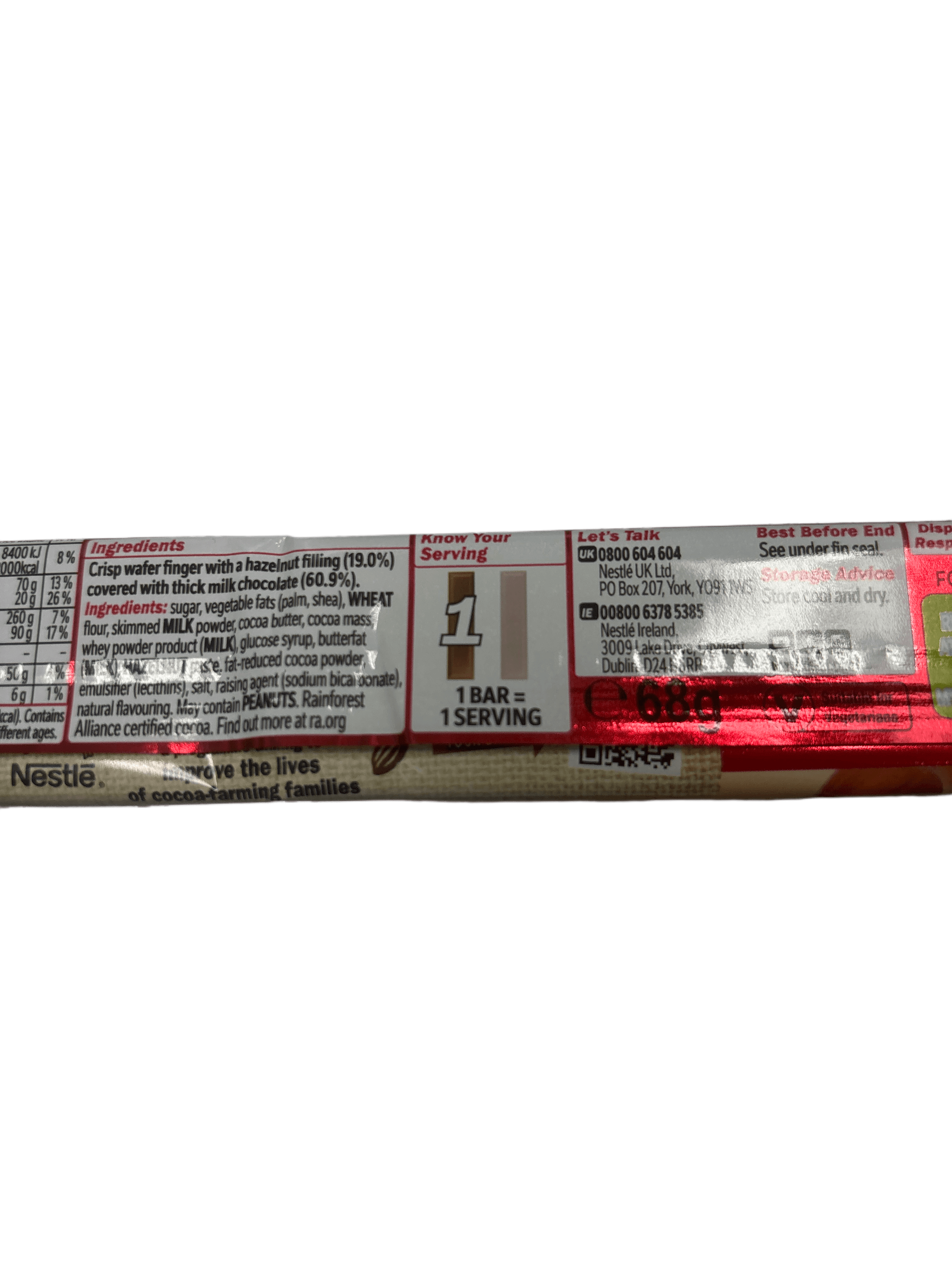 Kit Kat Chunky Hazelnut Cream Duo Chocolate Bar 68G - U.K Edition - www.Shopthatapp.com