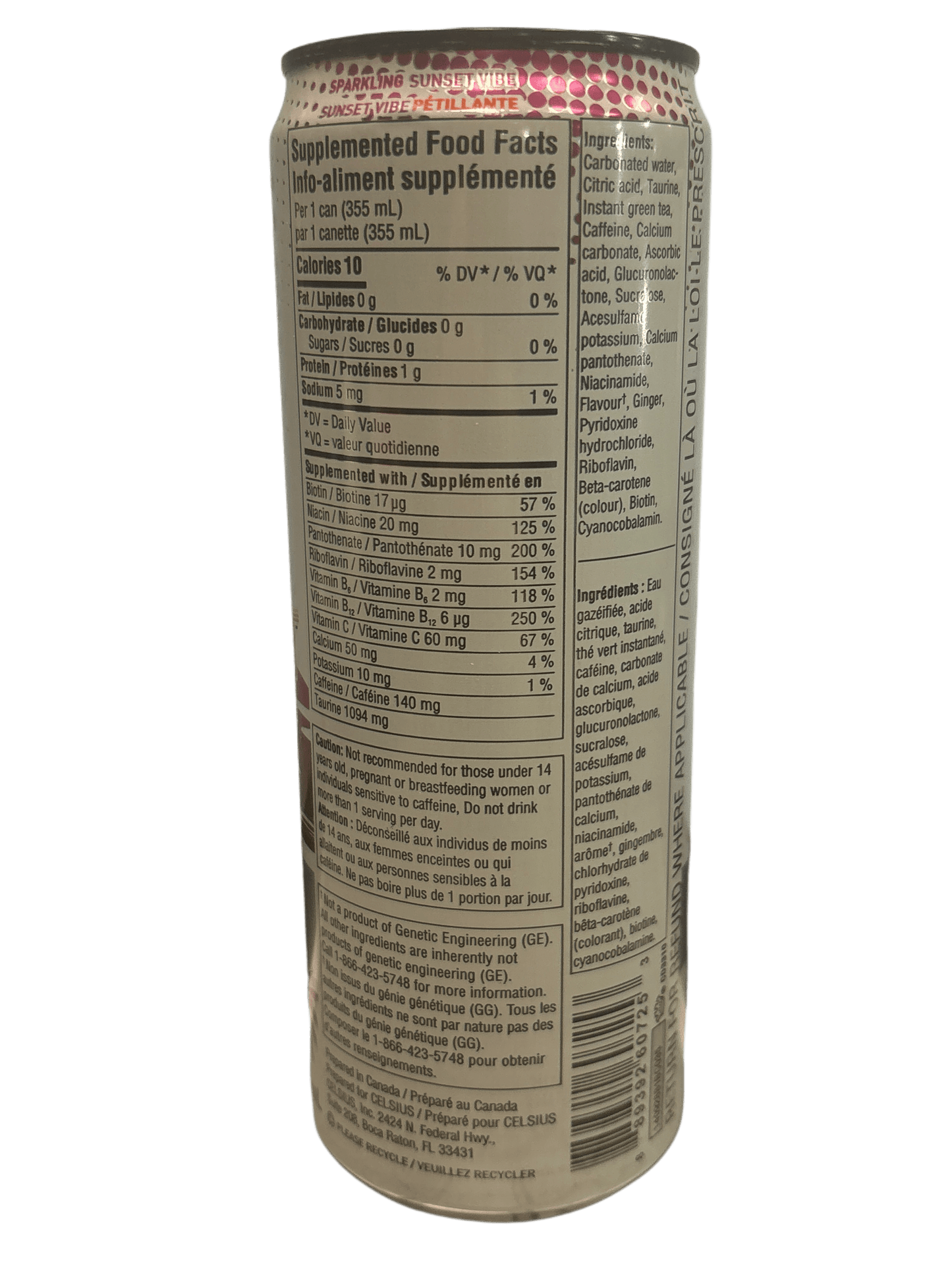 Celsius Sunset Vibe Energy Drink 355ML - Canada Edition - www.Shopthatapp.com