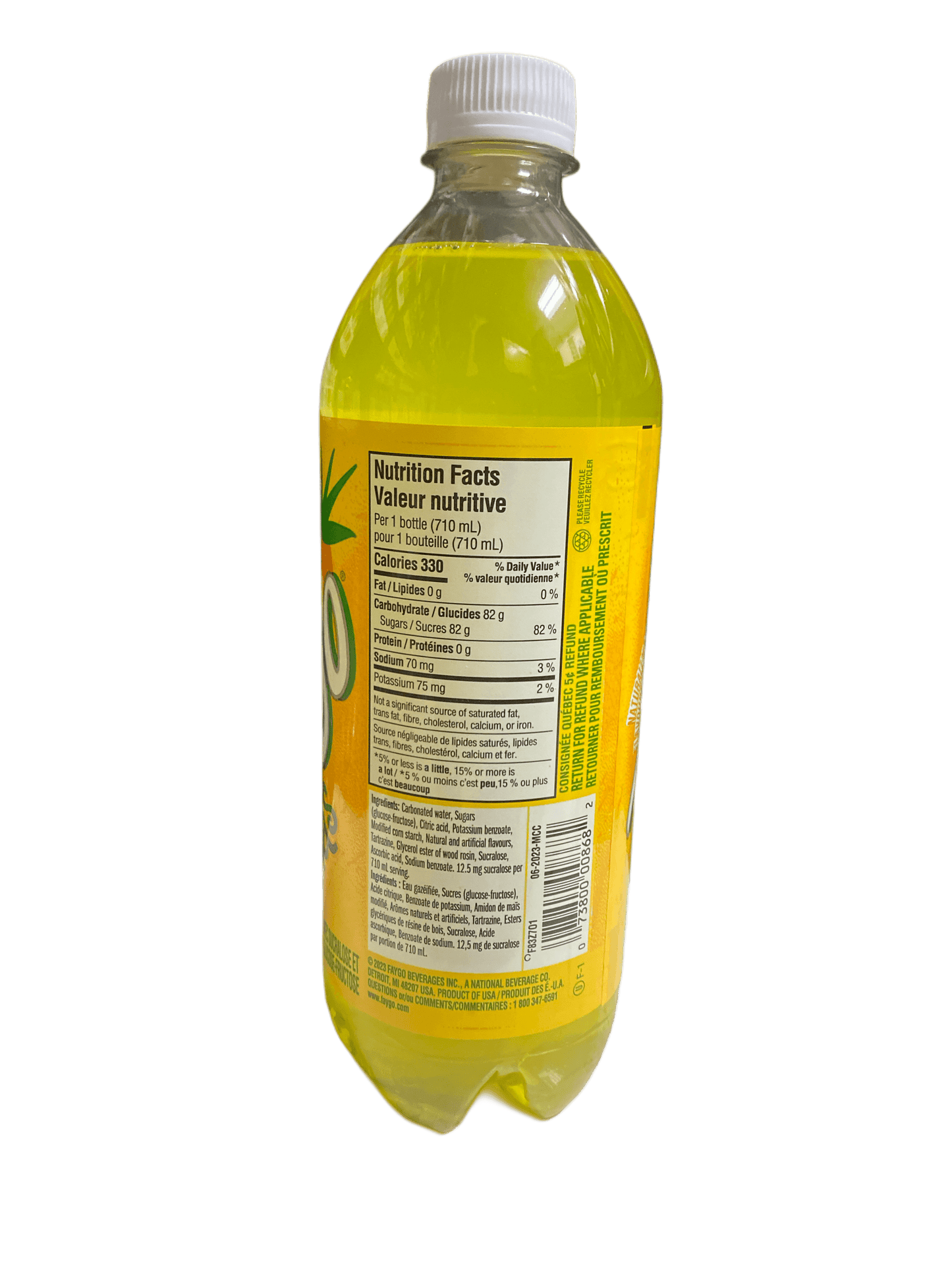 Faygo Pineapple Soda Drink 710mL - U.S Edition - www.Shopthatapp.com